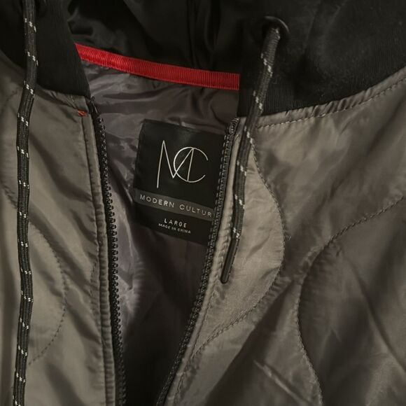 Gray Puffer Jacket Mens Large Modern Culture - Picture 4 of 4